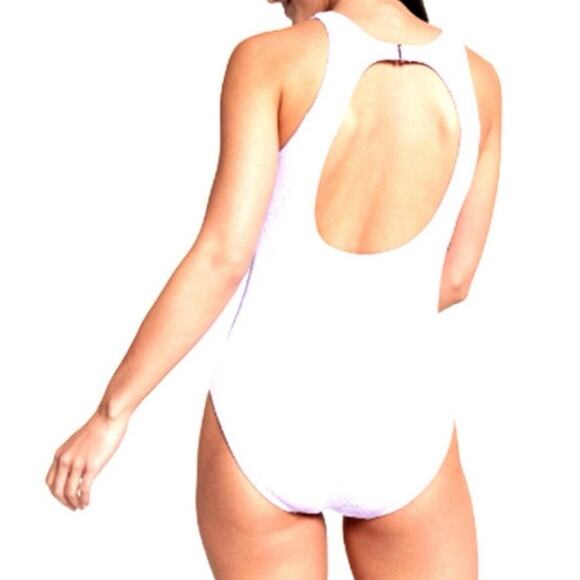 CALIA OPEN BACK HIGH NECK TUMMY CONTROL ONE PIECE SWIMSUIT SIZE 4 NWT - Picture 2 of 2